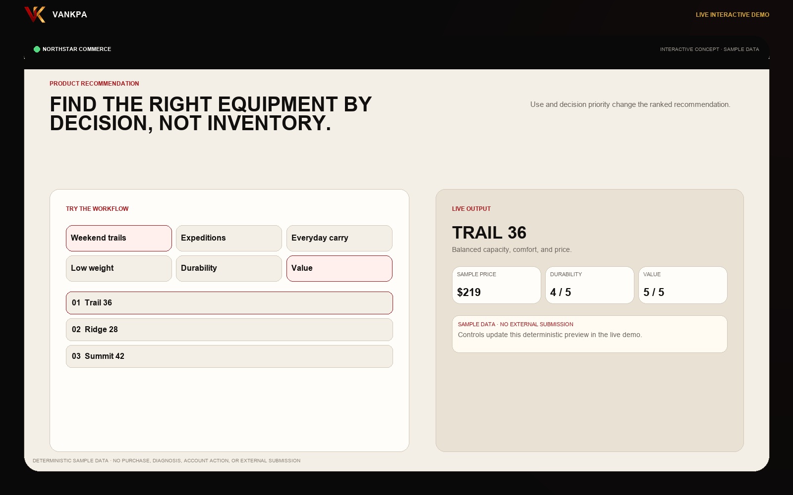 Northstar Commerce working responsive concept preview