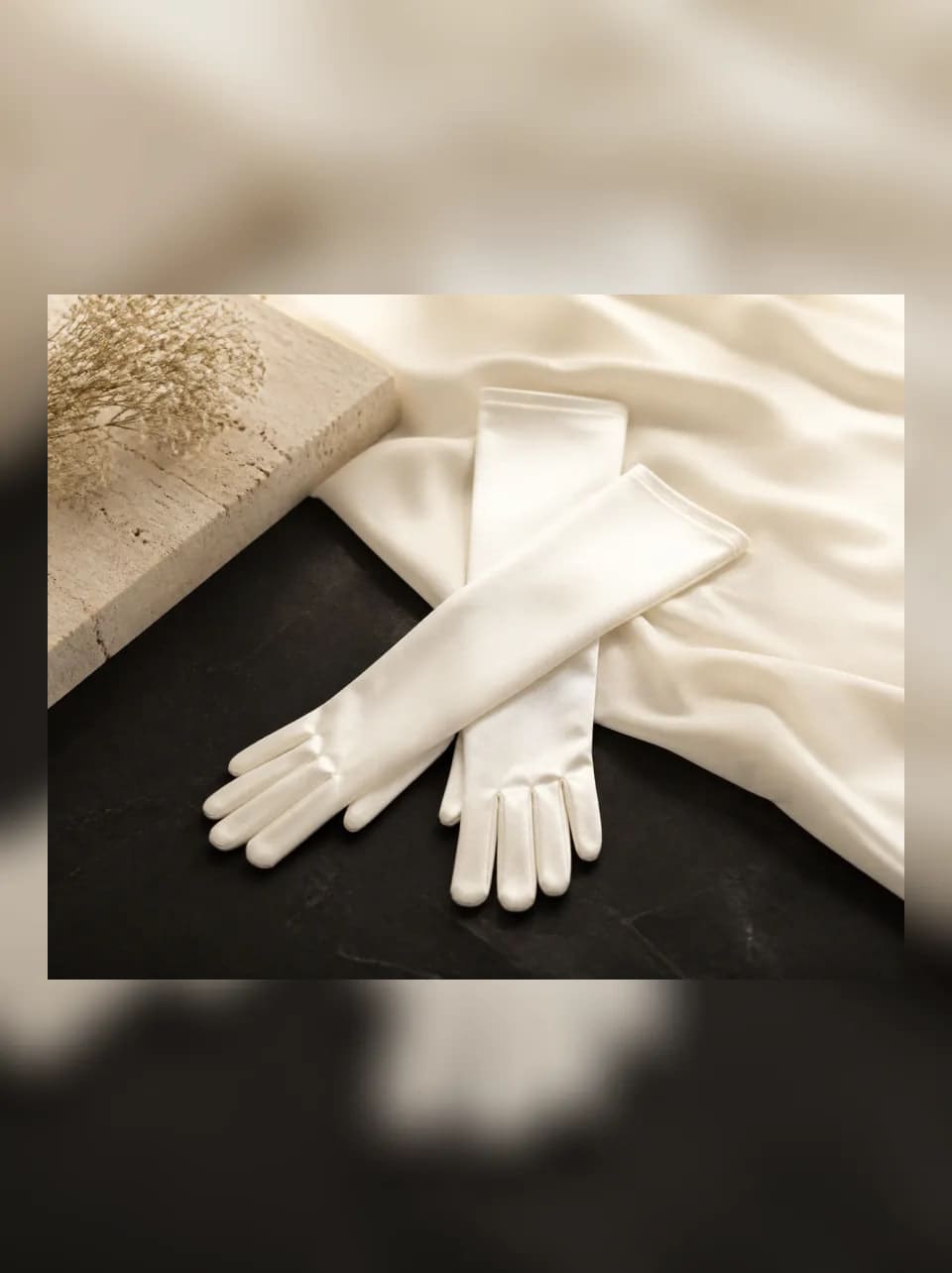 Elodie Opera Gloves — complete product view showing its overall form and proportion in Ivory · S/M