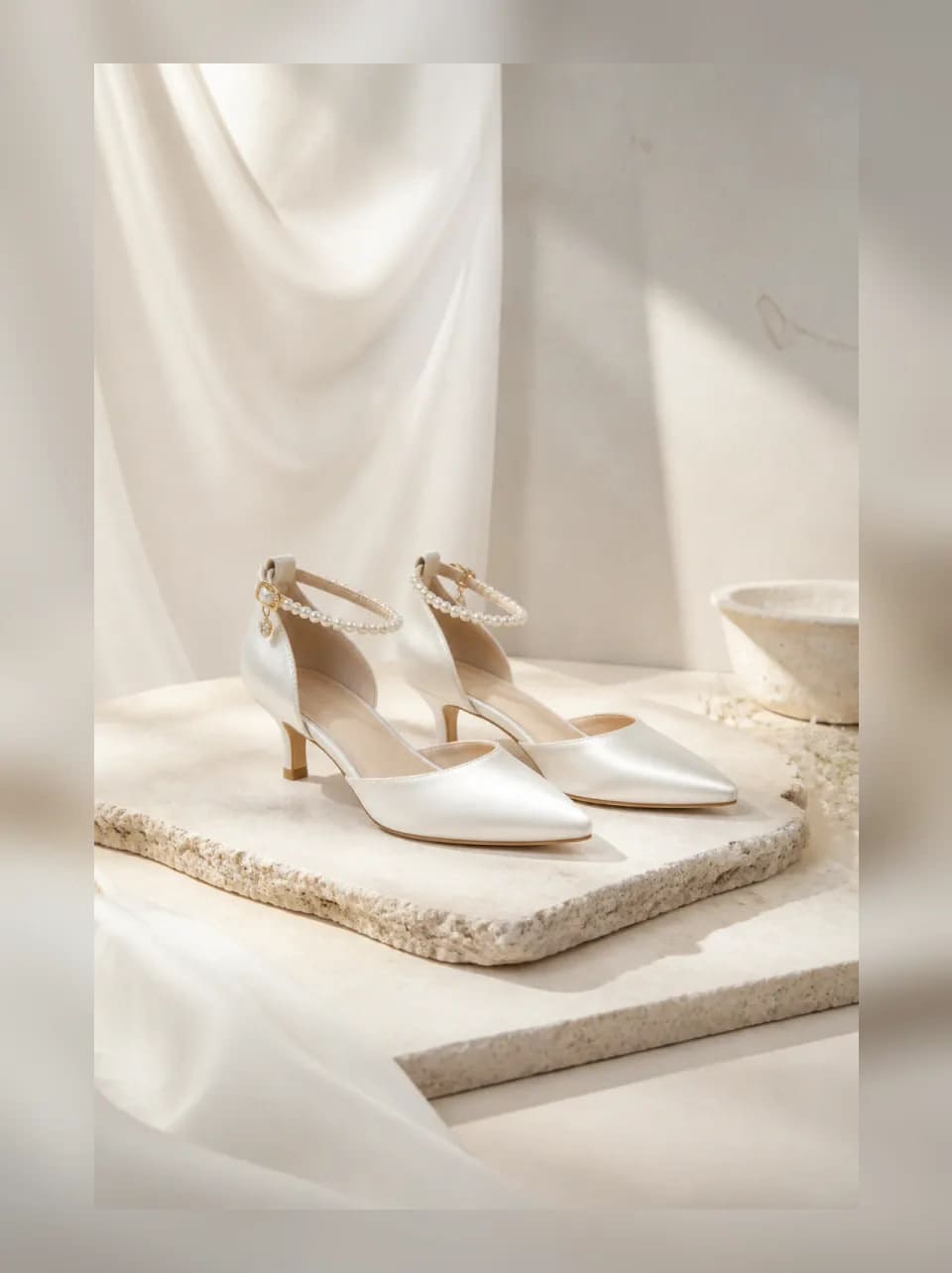 Noelle Satin Heels — complete product view showing its overall form and proportion in US 6
