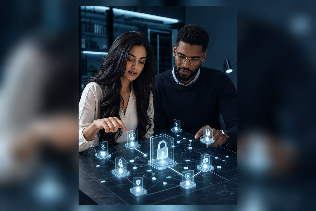 Two young leaders testing a privacy-first service architecture built around consent, access, and recovery