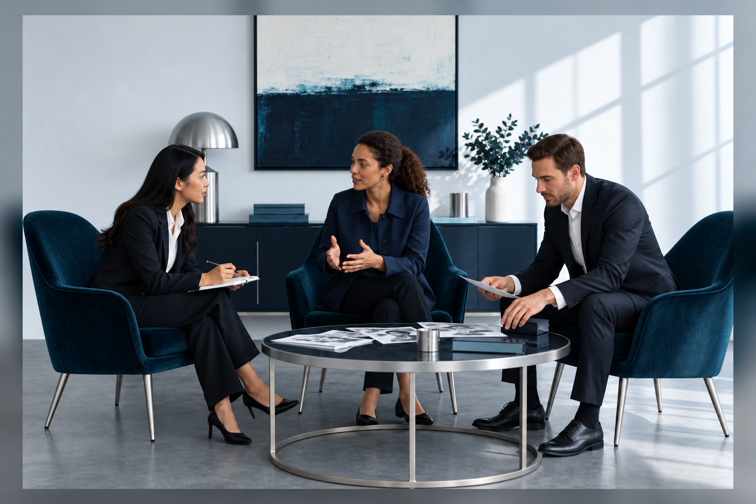 Consultants examining the business context and available evidence