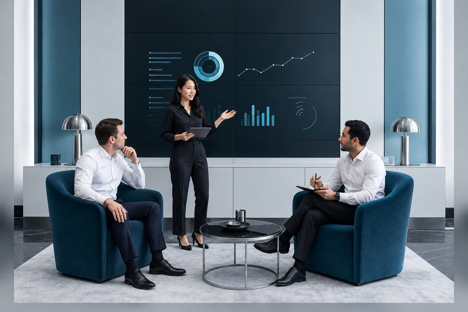 Illustrative scene of business reporting and operational analysis