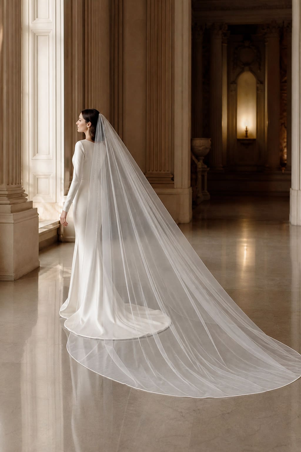 Celine Cathedral Veil — alternate real-world styling view showing how the piece is worn or used