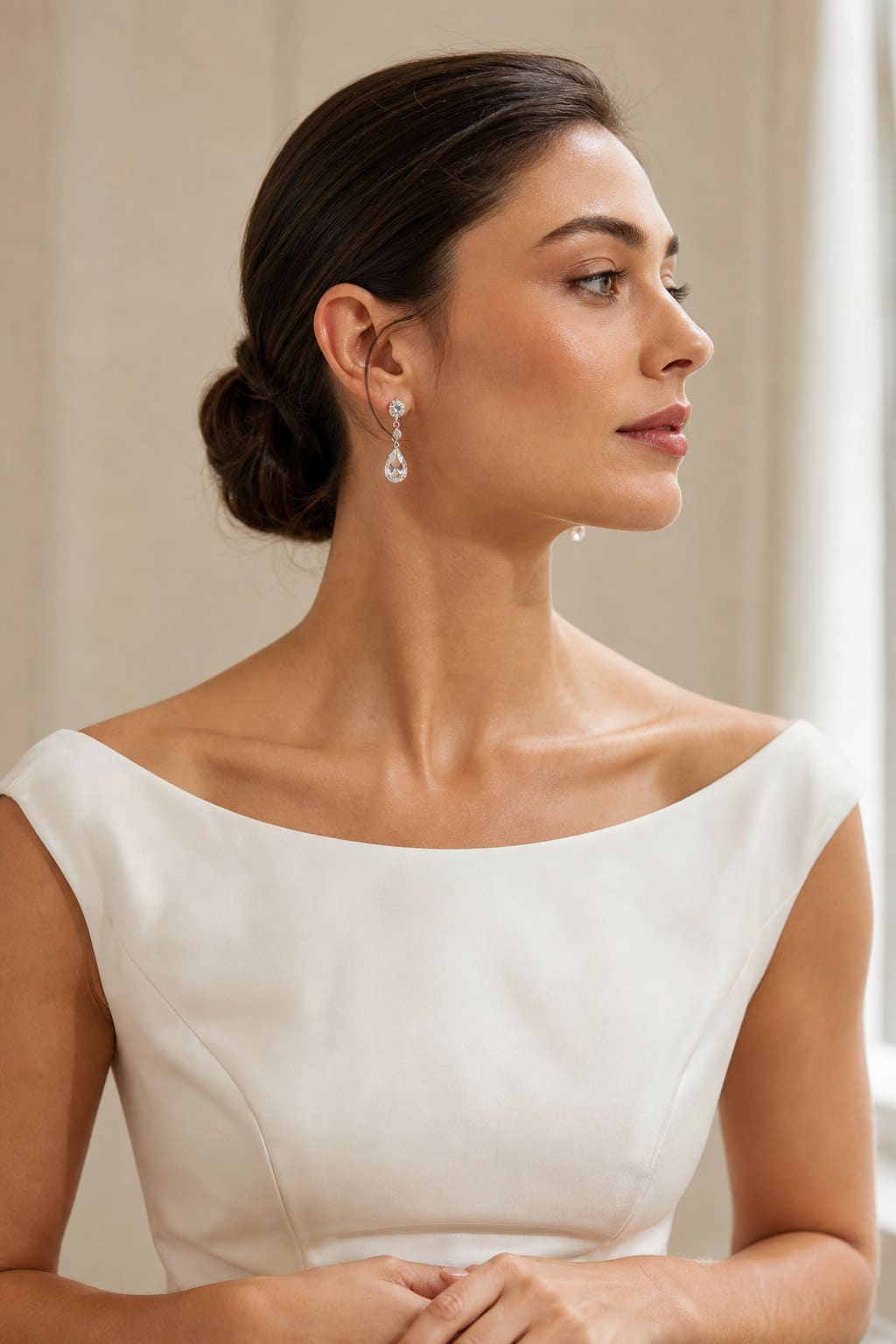Isla Crystal Drop Earrings — alternate real-world styling view showing how the piece is worn or used